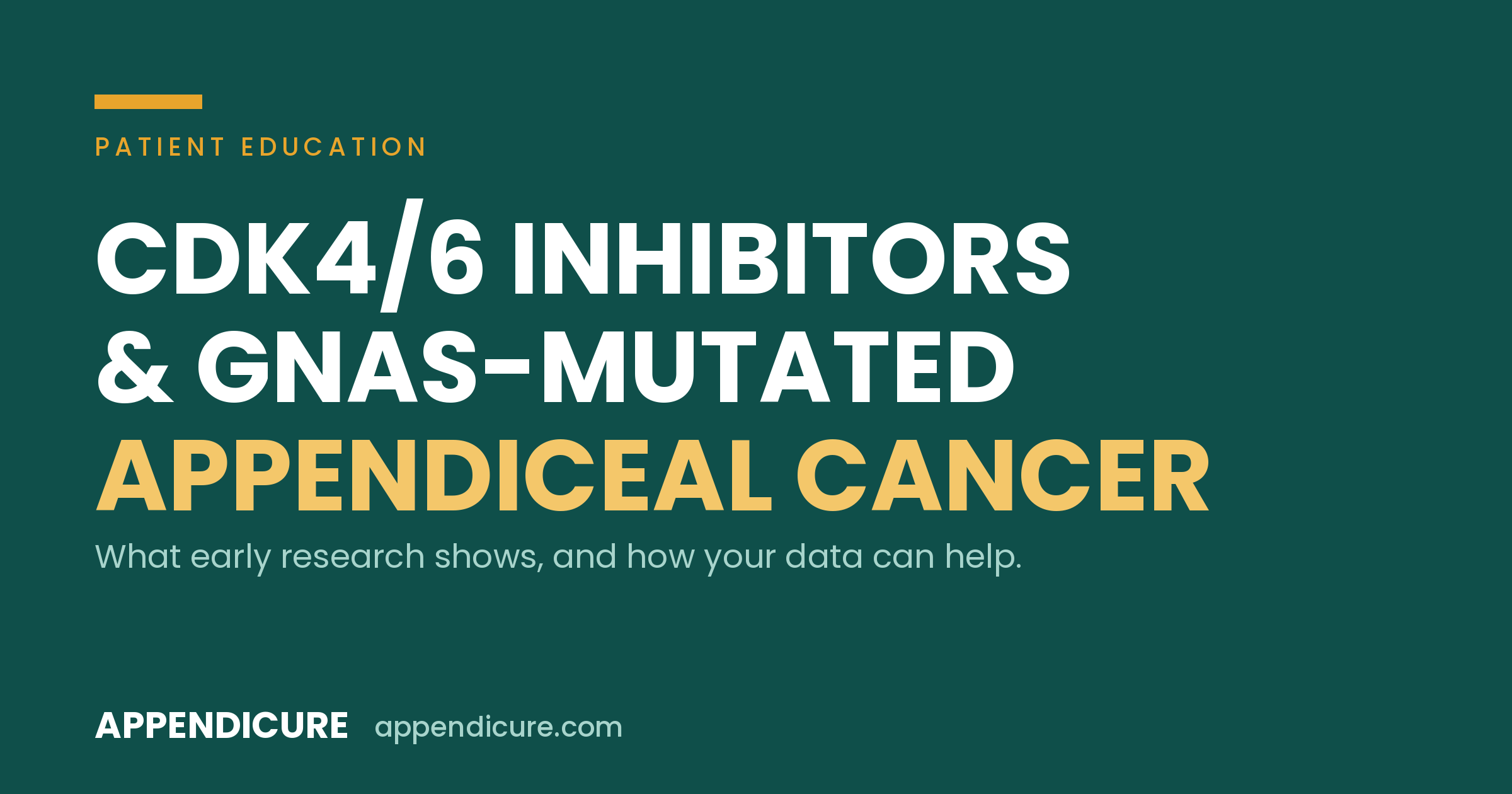 CDK4/6 Inhibitors and GNAS-Mutated Appendiceal Cancer