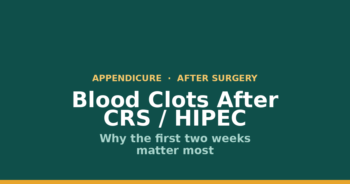 Blood Clots After CRS/HIPEC: Why the First 2 Weeks Matter Most